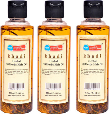 

The khadi mart 18 herbs hair oil pack off 3 Hair Oil(630 ml)