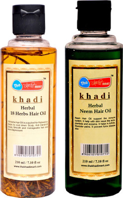

The khadi mart 18 Herbal Hair Oil + Neem Hair Oil - (Pack of 2) Hair Oil(420 ml)