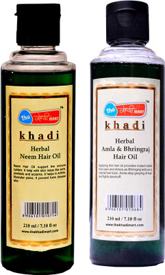 

The khadi mart Neem Hair Oil + Amla Bhringraj Oil - (Pack of 2) Hair Oil(420 ml)