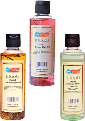 

The khadi mart 18 Herbal Hair Oil + Neem Hair Oil + Brahmi Hair Oil - (Pack of 3) Hair Oil(630 ml)