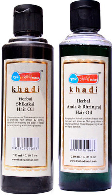 

The khadi mart Shikakai + Amla Bhringraj Hair Oil - (Pack of 2) Hair Oil(420 ml)