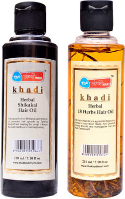 

The khadi mart Shikakai + 18 Herbal Hair Oil - (Pack of 2) Hair Oil(420 ml)