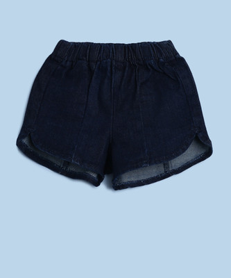 

United Colors of Benetton Short For Girls Casual Solid Denim(Dark Blue, Pack of 1, 902