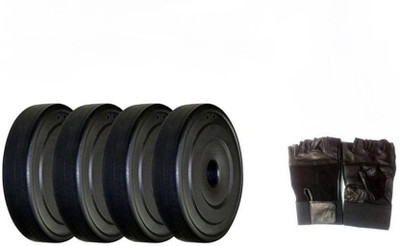 

BURLY 10 KGS. PVC WEIGHT PLATES WITH GYM GLOVES Gym & Fitness Kit