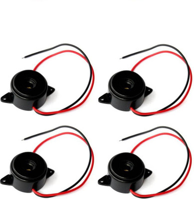 

dangi e shop des Piezoelectric 3-12 Volt big Buzzer with wire For Motor Bike and Electronics Projects (Pack of 4 pcs)(Black)