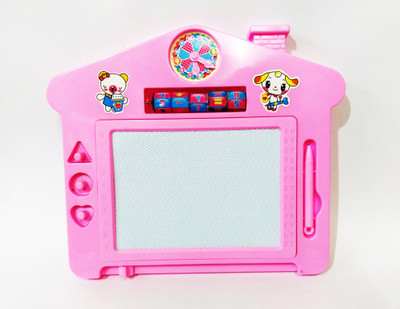 

Loggas Educational Writing/Drawing Board with Magic Slate, Abacus Game, Different Shapes & 1 Pen for Kids(Pink)