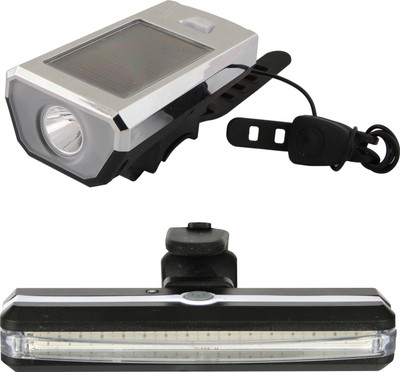 

Dark Horse Bicycle 4 Mode LED Solar Front Light & Horn & 6 Modes LED USB Tail Light LED Front Rear Light Combo(White)