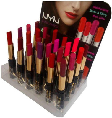 

NYN Moisturizing-Matte-and-shiny-rich-color Lipstick(pack of-24)A(multicolor)