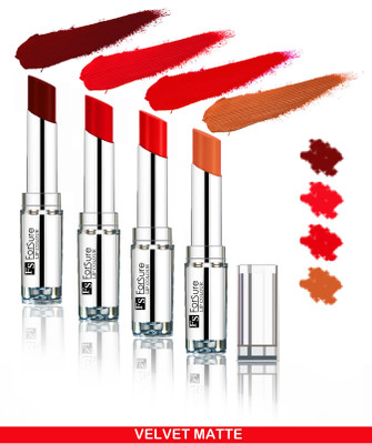 

Forsure Maroon,Romantic Red,Orange,Nude Silky & Soft Touch VELVET MATTE LIPSTICK(Maroon,Romantic Red,Orange,Nude, 16 g)