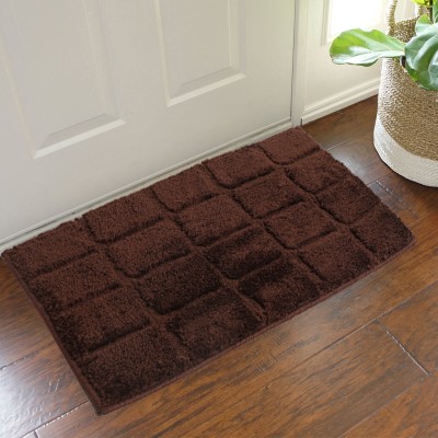 KUBER INDUSTRIES Microfiber Door Mat(Coffee, Free)