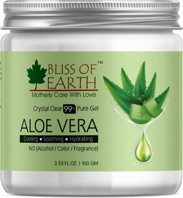 

Bliss of Earth 99% Pure Crystal Clear Aloe Vera Gel | 100GM | Great For Face, Body & Hair | Effective Cooling, Soothing & Hydrating | Paraben Free |(100 g)