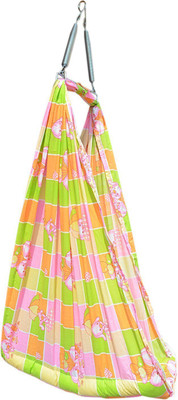 Younique Cotton Infants Orange and Green Baby Cradle Swing with Spring set and Mosquito Net(Orange, Green)
