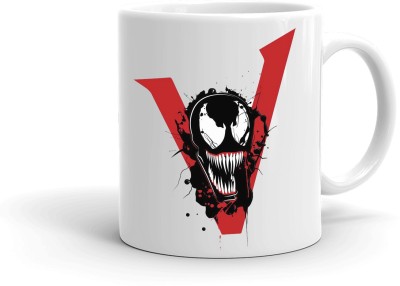 MUGKIN A44 Superhero Venom V Official Printed 350 ml white Ceramic Coffee Mug(350 ml)