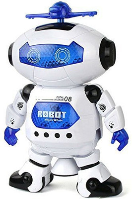 Bubbly Giggles Musical and Naughty Dancing Robot with 3D Lights(White)