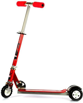 Assemble Heavy Metallic Big Size 3 Wheel Height Adjustable Kids Folding Scooter-Red(Red)