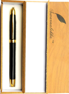 

Swarnalekha PRINCY (Black Body) Blue Gel ink Metal Roller Ball Pen