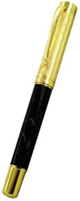 

SMKT Dikawen Roller Pen 8026 Golden Clip Scale gold pieces pattern Medium tip, Black Marble Finish with Ink Refill , Luxury Design Pen Gift Set SMKT || Get Free One Key Ring and One Cleaning Cloth Roller Ball Pen(Pack of 3)