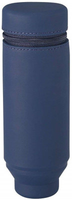 

Lihit Lab Stand Pen Case Round Type NA Art Canvas Pencil Box(Set of 1, Dark Blue)