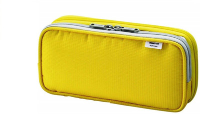

Lihit Lab Double Pen Case NA Art Canvas Pencil Box(Set of 1, Yellow)