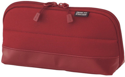 

Lihit Lab Wide Open Pen Case NA Art Canvas Pencil Box(Set of 1, Red)