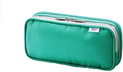 

Lihit Lab Double Pen Case NA Art Canvas Pencil Box(Set of 1, Green)