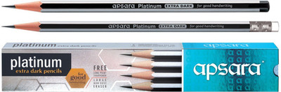 

Apsara Extra Dark Platinum Pencils set of 10 packs Pencil(Set of 10, Black)