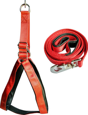 

S.Blaze HIGH QUALITY FULL BODY COLLAR HARNESS & LEASH FOR DOGS RED & BLACK COLOUR Dog Harness & Leash(, MULTI-COLOUR