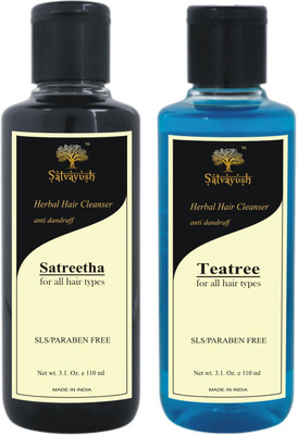 

Satvayush Herbal Anti-Dandruff Shampoo/Cleanser (SATREETHA + TEATREE) - A Khadi Product(110 ml)