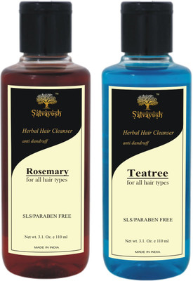 

Satvayush Herbal Anti-Dandruff Shampoo/Cleanser (ROSEMARY + TEATREE) - A Khadi Product(110 ml)