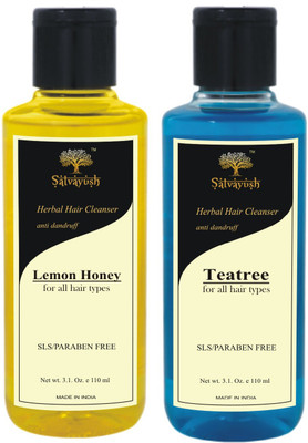 

Satvayush Herbal Anti-Dandruff Shampoo/Cleanser (LEMON HONEY + TEATREE) - A Khadi Product(110 ml)