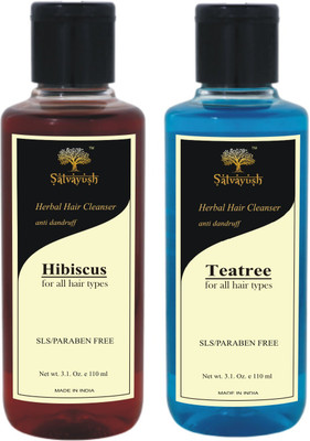 

Satvayush Herbal Anti-Dandruff Shampoo/Cleanser (HIBISCUS + TEATREE) - A Khadi Product(110 ml)