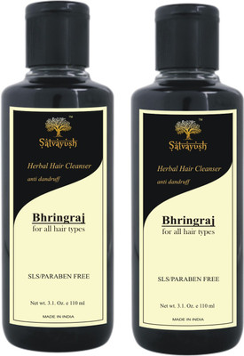 

Satvayush Herbal Anti-Dandruff Shampoo/Cleanser (BHRINGRAJ -Pack of 2) - A Khadi Product(110 ml)
