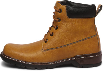 

Sapience Men's Camel & Black Casual Lace-Up Shoes Boots For Men(Black, Tan