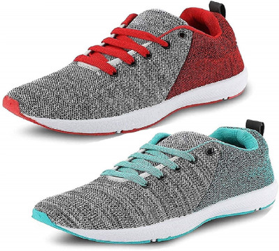

Rifof Combo Pack of 2Sports Shoes Walking Shoes For Men(Red, Grey, Multicolor