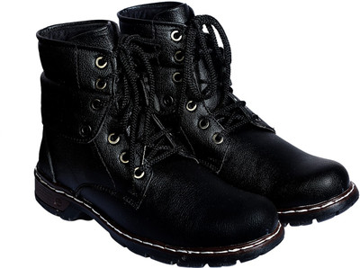 

Sapience Men's Camel Casual Lace-Up Shoes Boots For Men(Black