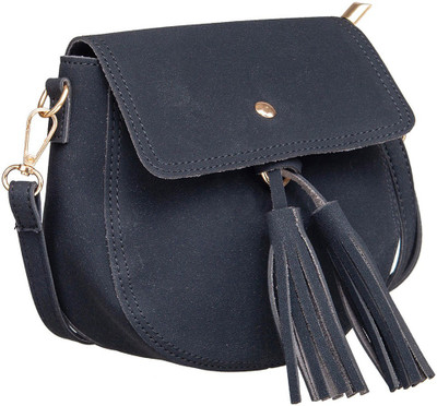 

peaubella Girls Casual Black Felt Sling Bag