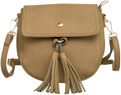 

peaubella Girls Casual Green Felt Sling Bag