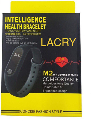 

Lacry Smart Fitness Band with Heart Rate Sensor/Pedometer/Sleep Monitoring for All Android or iPhone Devices (Colour May Vary)(Black Strap, Size : M)