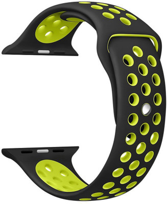 

Shopizone Replacement Silicone iWatch Sports Strap Band for 42mm Apple Watch Series 1 2 & 3 Smart Watch Strap(Black, Yellow)