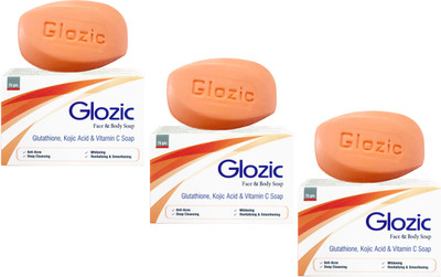 

Glozic Glutathione, Kojic Acid & Vitamin C Soap(225 g, Pack of 3)