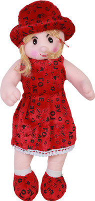 

VAISHNO Soft Spongy Hug-gable Cute Doll With Cap Frock Red in New Design - 47 cm(Red)