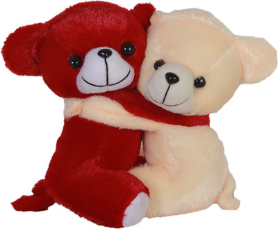 

VAISHNO Soft Spongy Hug-gable Cute Couple Teddy Cream Red color in New Design - 26 cm(Multicolor)