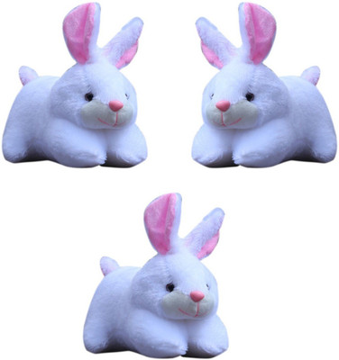 

NKS Teddy Bear 3 Pics Soft Toys Cute Rabbit soft Push Toys For Kids Birthday/Home/Car Decoration & Valentine - 26.01 cm (Pure White) - 26.01 cm(White)