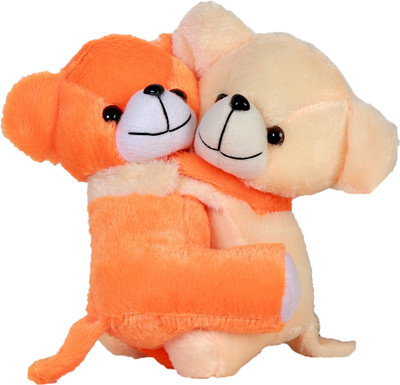 

VAISHNO Soft Spongy Hug-gable Cute Couple Teddy Cream Orange color in New Design - 26 cm(Multicolor)