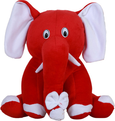 

VAISHNO Soft Spongy Hug-gable Cute Baby Sitting Elephant in New Design - 42 cm(Red)