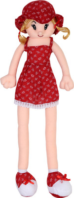 

VAISHNO Soft Spongy Hug-gable Cute Doll With Wear Shoes Frock Red in New Design - 66 cm(Red)