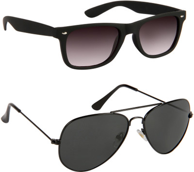 Gansta Wayfarer Sunglasses(Black, Black)