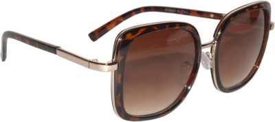PETER JONES Retro Square Sunglasses(For Women, Brown)
