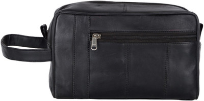 AspenLeather 292 BLack Travel Shaving Bag(Black)