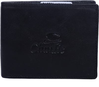 

Chardlie Men Casual Blue Genuine Leather Wallet(3 Card Slots), Black